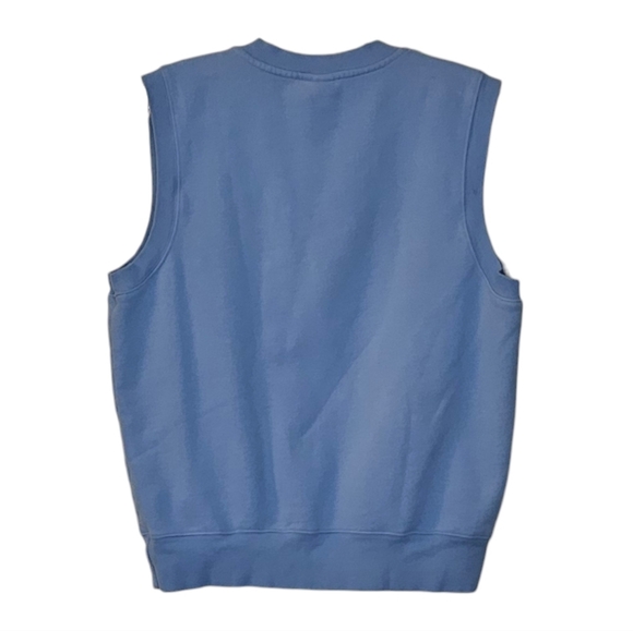 TNA Cozy AF Blue Fleece Academia V-neck Vest size small - Picture 2 of 9